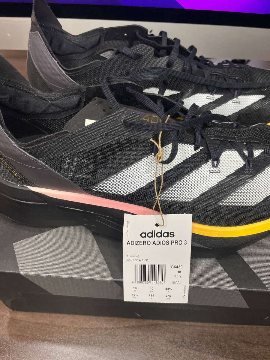 Adidas Adizero Adios Pro 3 UK 10 (Black/Yellow)