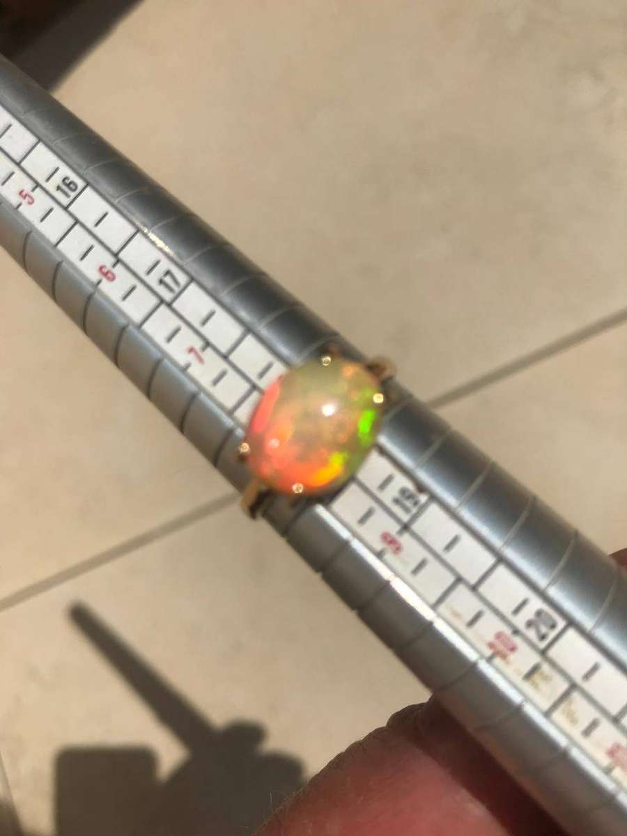 Ethiopian Opal 9ct Solid Gold Ring (Hand Crafted)