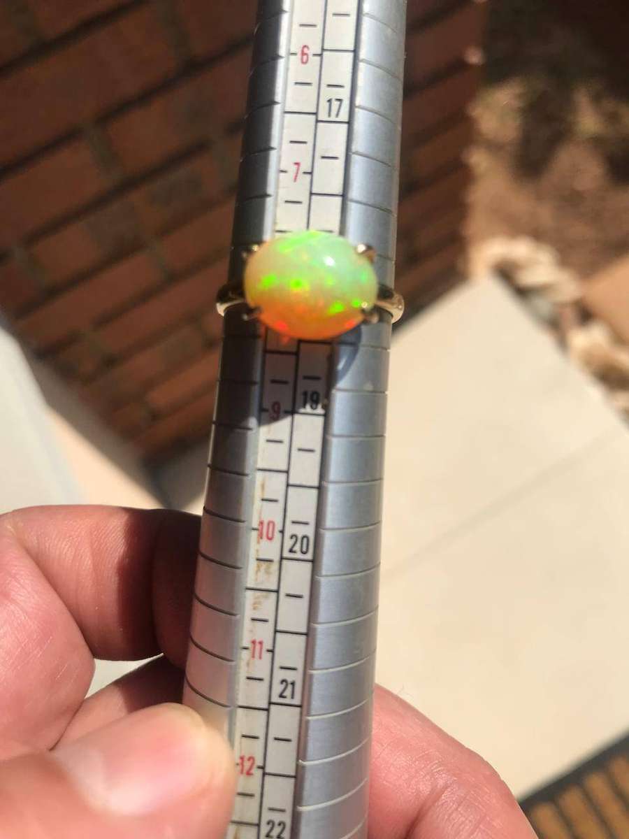 Ethiopian Opal 9ct Solid Gold Ring (Hand Crafted)