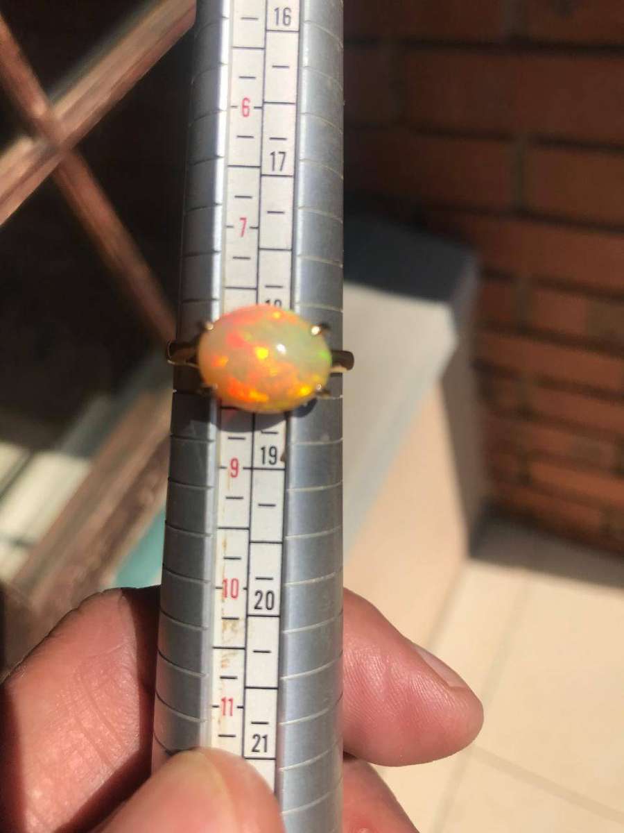 Ethiopian Opal 9ct Solid Gold Ring (Hand Crafted)