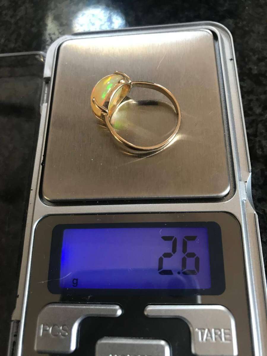 Ethiopian Opal 9ct Solid Gold Ring (Hand Crafted)