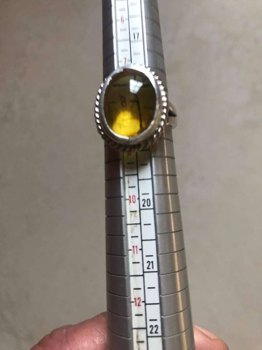 Baltic Amber Ring 925 Solid Silver Ring (Hand Crafted)