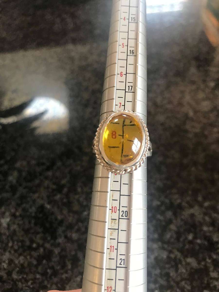 Baltic Amber Ring 925 Solid Silver Ring (Hand Crafted)