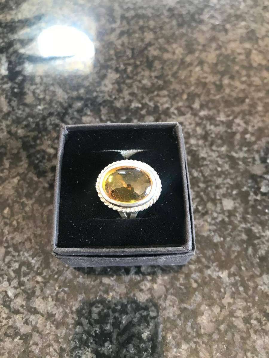 Baltic Amber Ring 925 Solid Silver Ring (Hand Crafted)