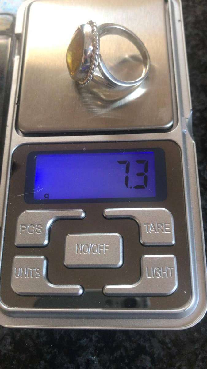 Baltic Amber Ring 925 Solid Silver Ring (Hand Crafted)