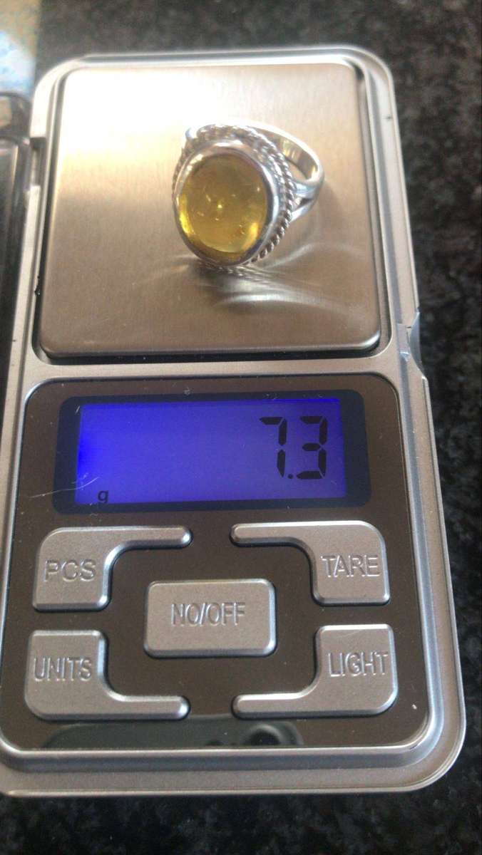 Baltic Amber Ring 925 Solid Silver Ring (Hand Crafted)