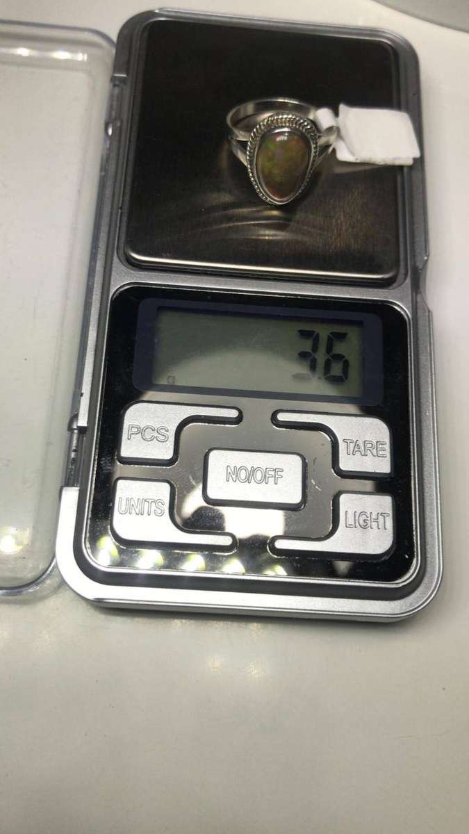 Genuine 4.2ct Ethiopian Opal Ring  Solid Silver Setting