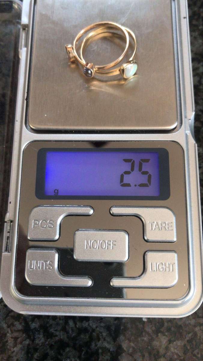 9ct Gold Two-Piece Ring  Australian Opal (0.4ct) & Tanzanite Accents (0.5ct TCW)