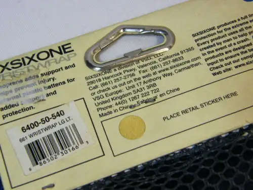 SixSixOne wrist wrap support - left hand - size Large