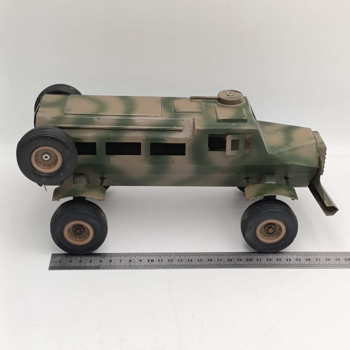 Vintage pressed steel camo SA Army Casspir military vehicle toy