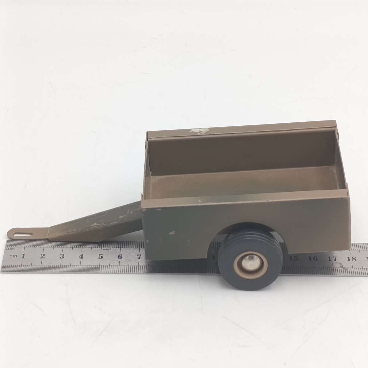 Vintage Pressed Steel Camo SA Army Jeep with trailer