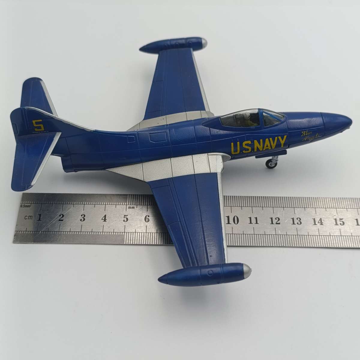 US Navy Grumman F9F-5 Panther Blue Angels die-cast model plane