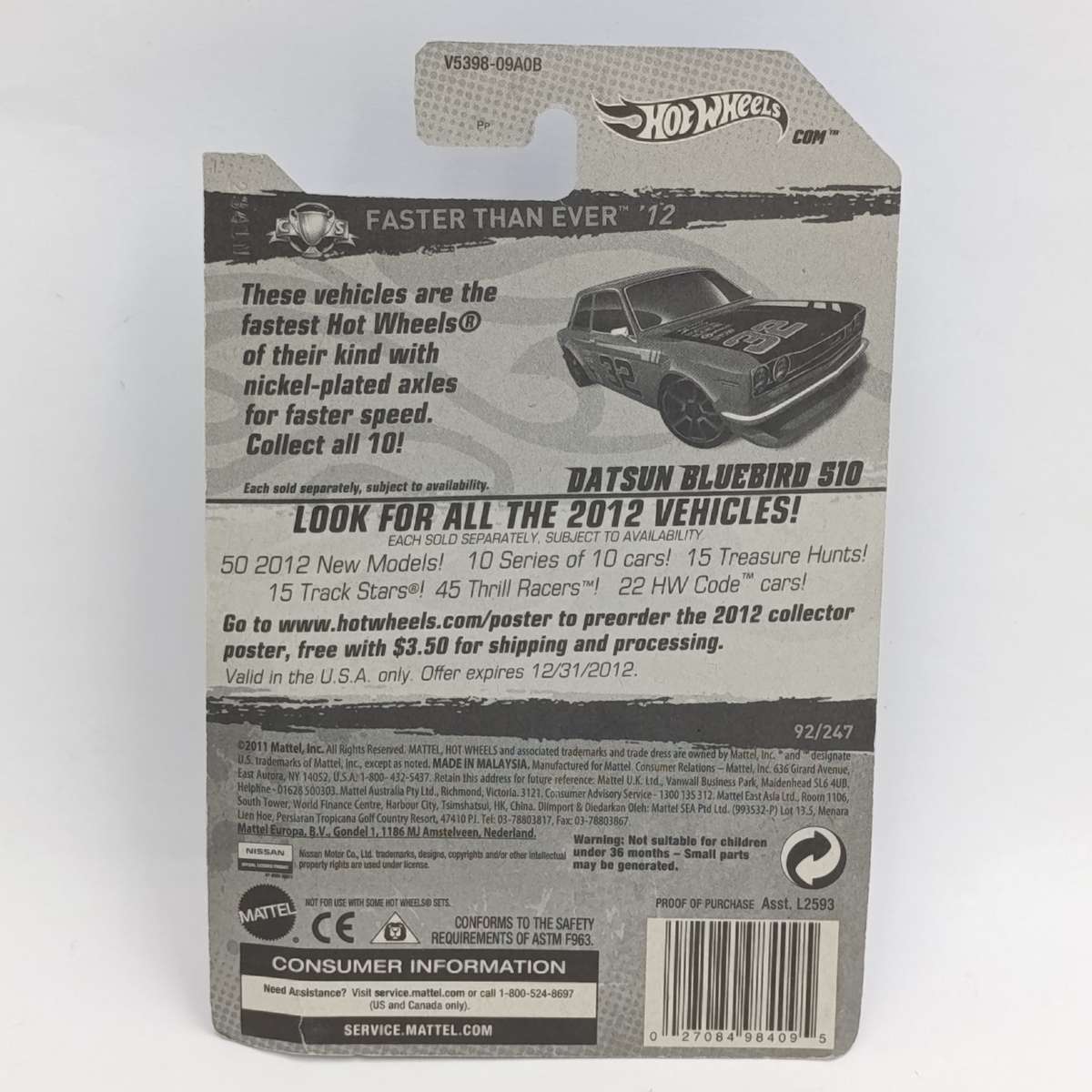 Hot Wheels Datsun Bluebird 510 die-cast car - still sealed