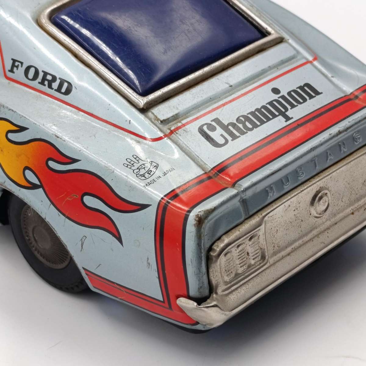 Vintage Ford Mustang Stunt car - tin plate - battery operated - not working