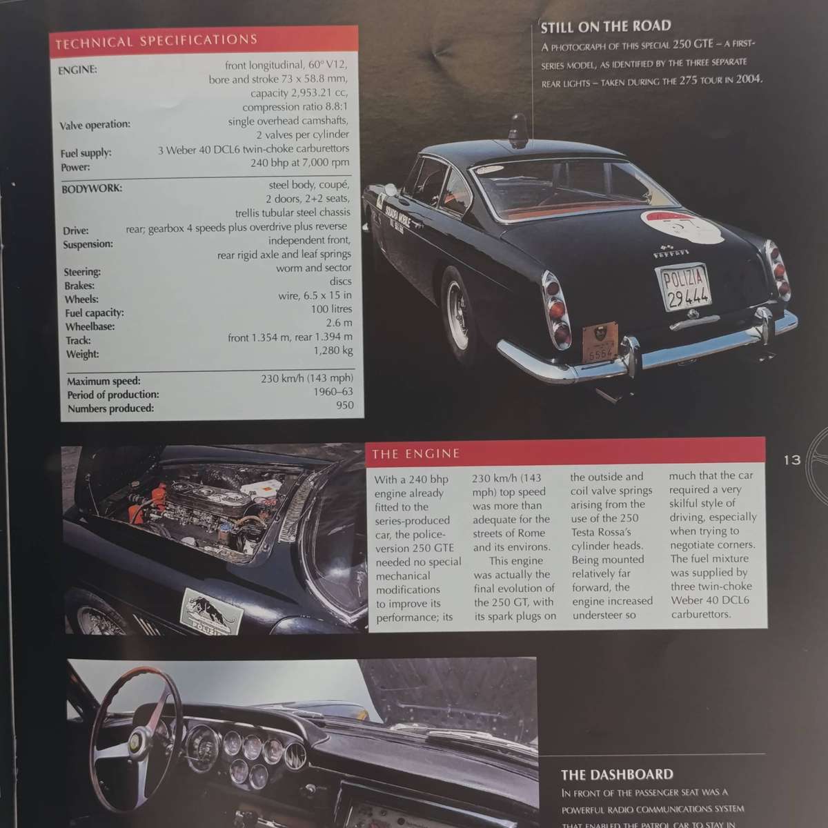 1960 Ferarri 250 GTE 2+2 die-cast model car - scale 1/43