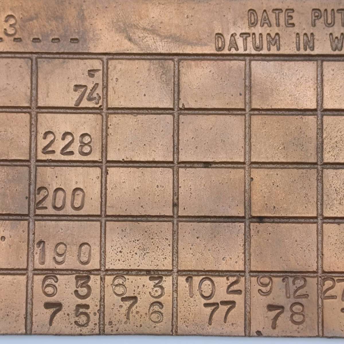 SA Railways brass boiler plate 1974 to 1983 - #9653