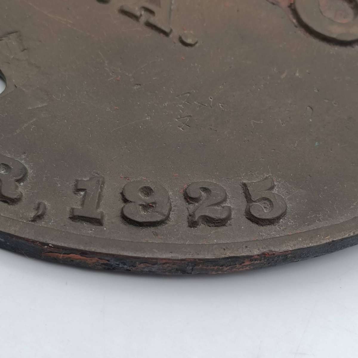 Antique The Baldwin Locomotive works Philadelphia #58705 metal plate - October 1925