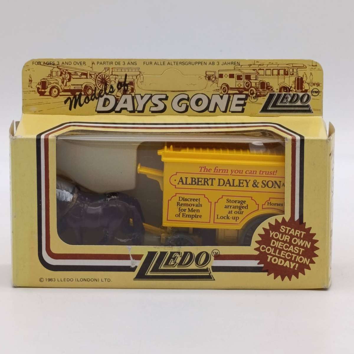 Lledo Albert Daley and Son horse-drawn removal van die-cast model in box