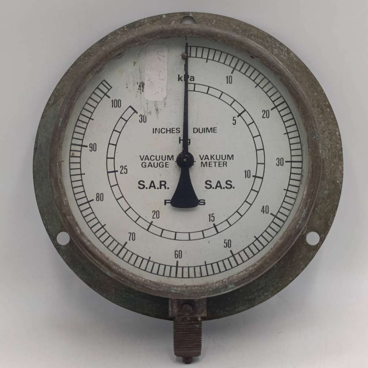 Vintage SA Railways Ferris Vacuum gauge - marked SAR - SAS