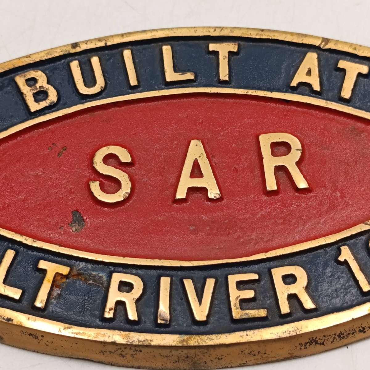 1938 SA Railways Salt River coach builder brass plate