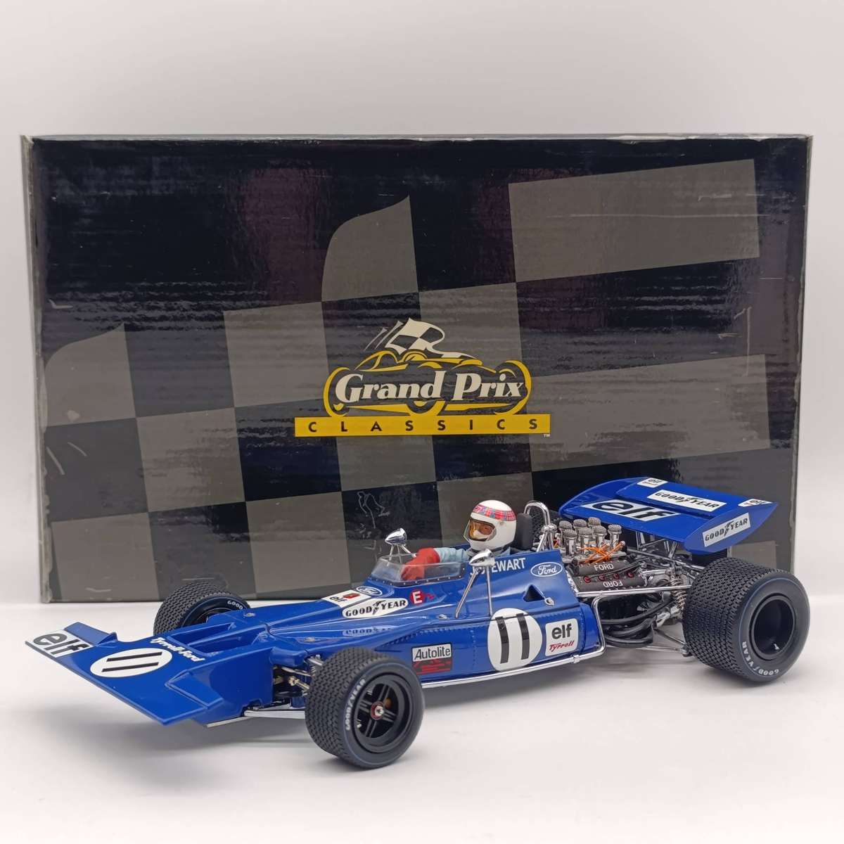 Grand Prix Classics Tyrell-Ford 003 Formula 1 #11 Jackie Stewart 1/18 Scale Model