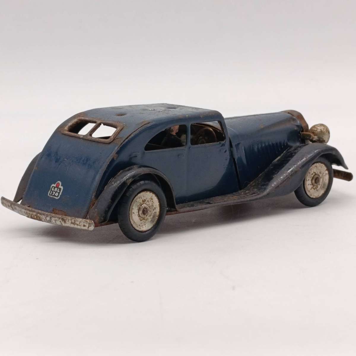 Tri-Ang Minic vintage tinplate mechanical clockwork toy car - needs TLC