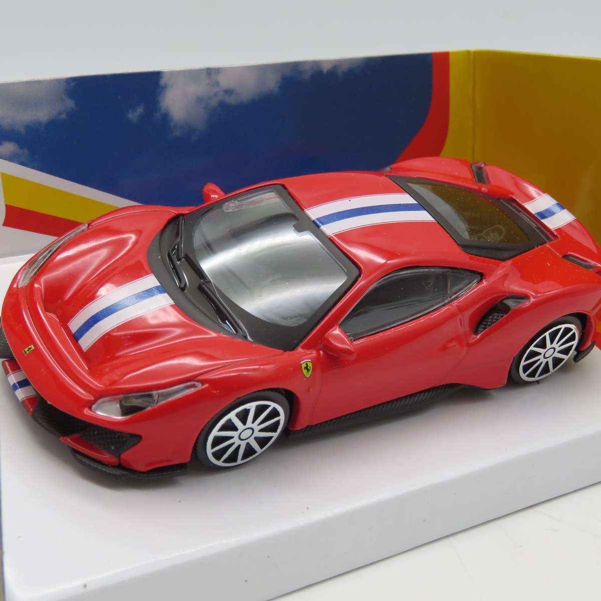 Bburago Shell V-Power Ferrari 488 Pista die-cast model car in box