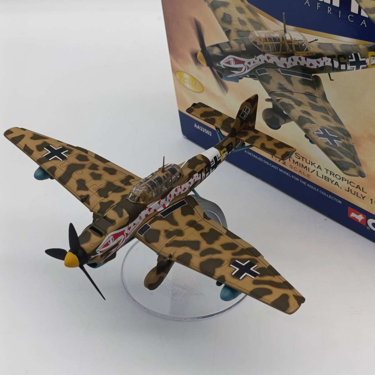 Corgi WW2 Junkers JU-87-R2 Stuka tropical die-cast model plane in box - scale 1/72