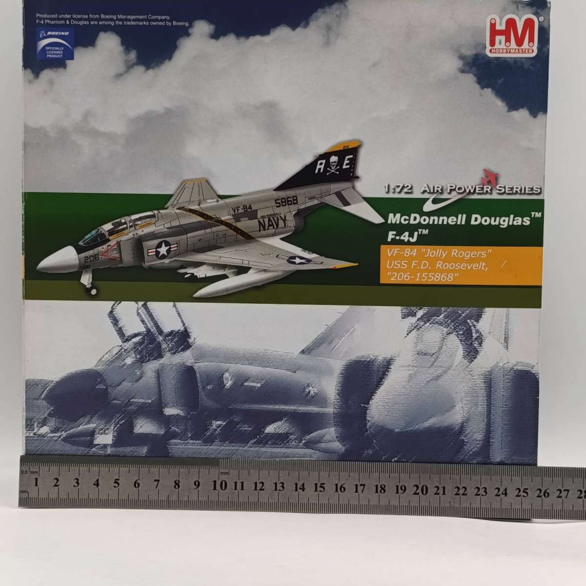 HobbyMaster MoDonnell Douglas F-4J  VF-84 Jolly Rogers die-cast model plane in box - scale 1/72