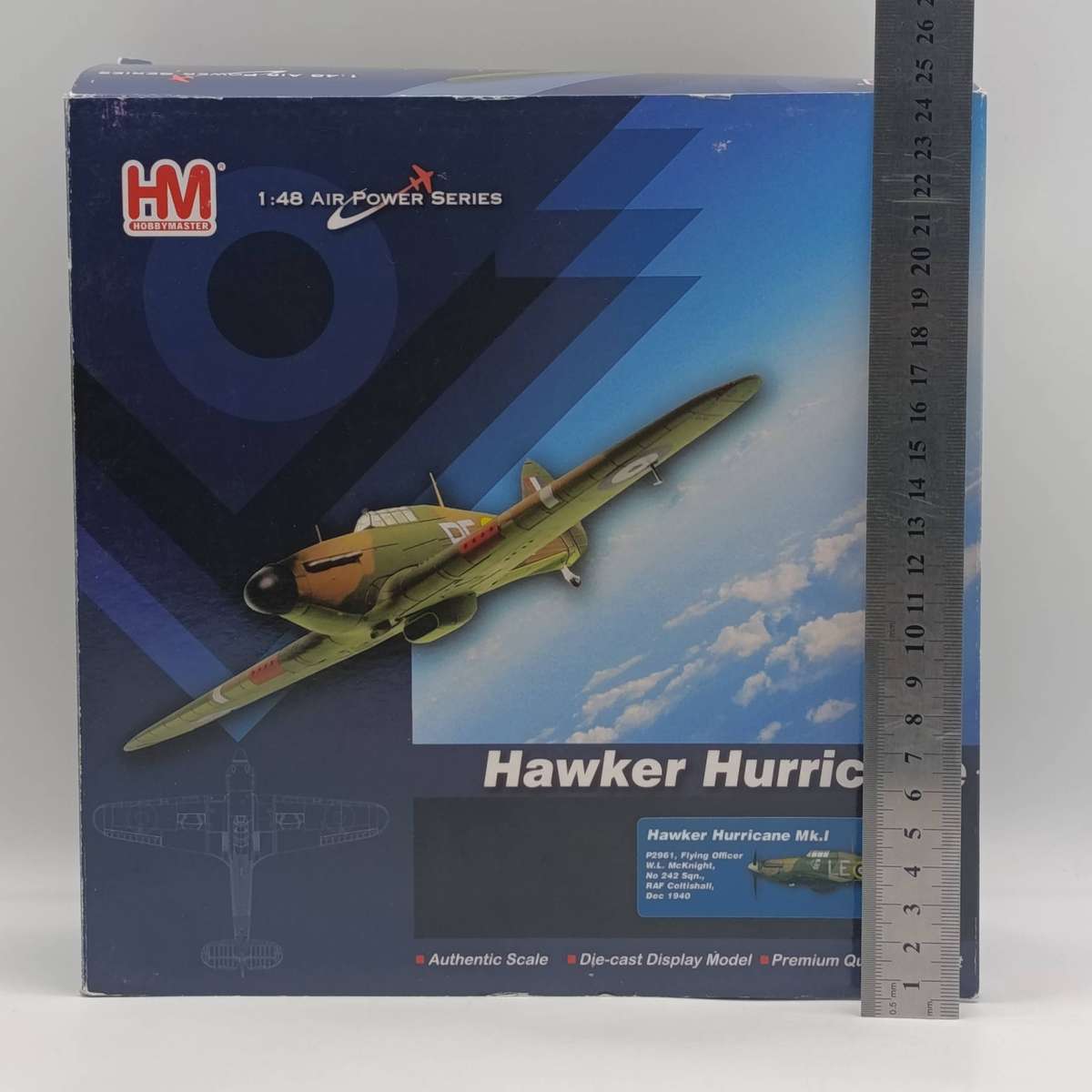 Hobby Master Hawker Hurricane MK1 die-cast model plane in box - scale 1/48
