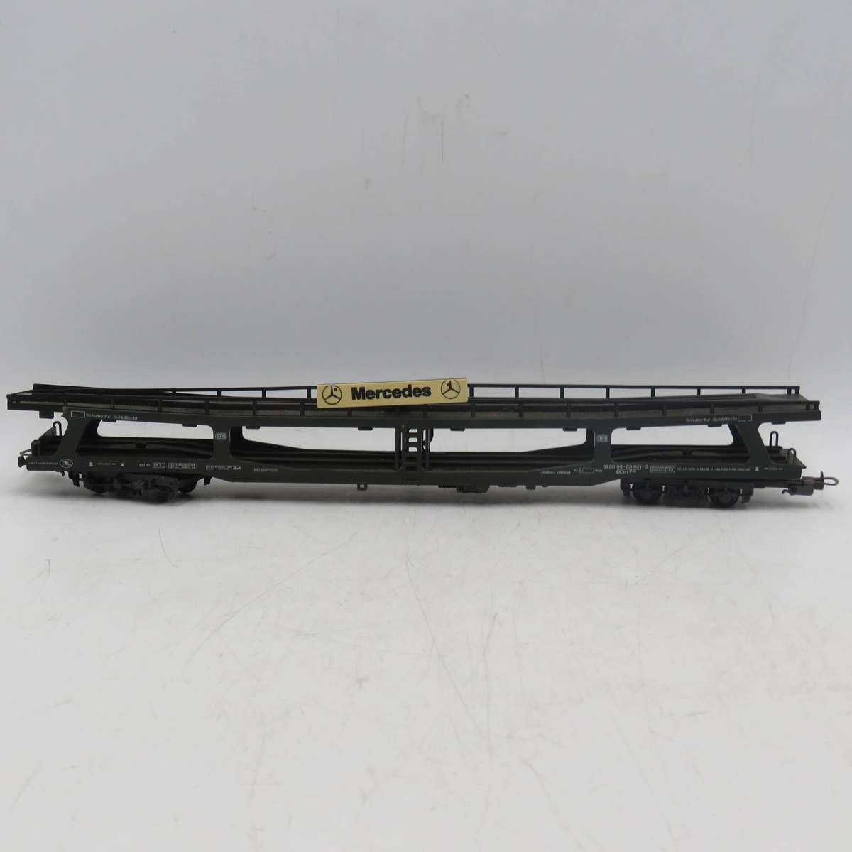 Lima Deutsces Bahn Mercedes car transporter with tinplate racing cars - HO Scale