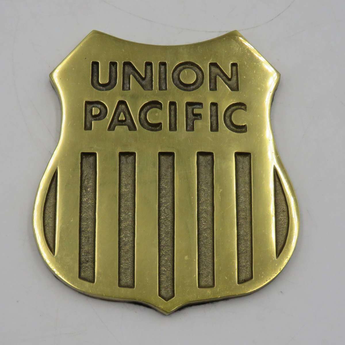 Union Pacific Railroad brass plaque - weighs 411 grams