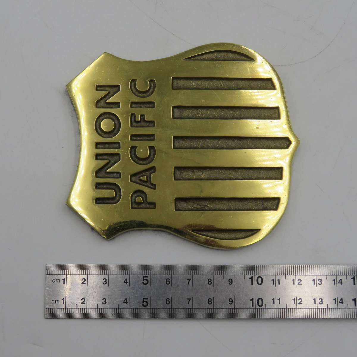 Union Pacific Railroad brass plaque - weighs 411 grams