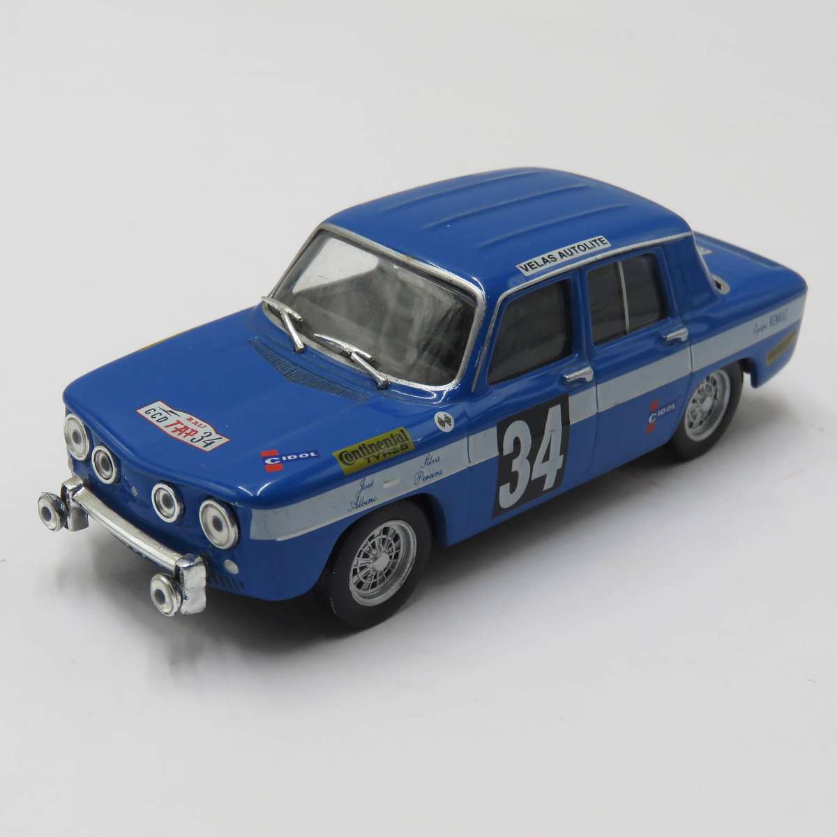 Renault 8 Gordini #34 die-cast rally model car - scale 1/43