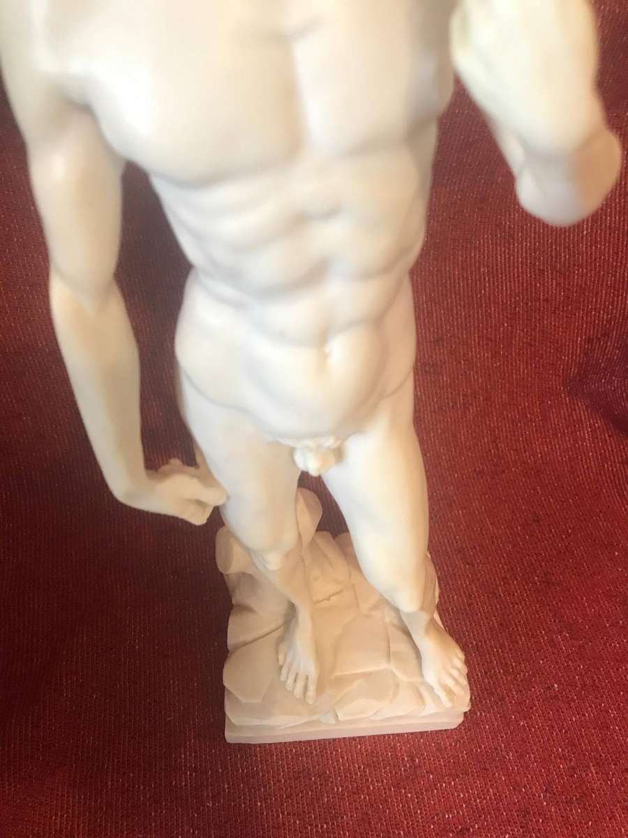 A. Santini Italy  Michelangelos David Sculpture | 40cm | Chalkware