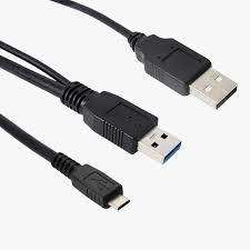 Dual USB to micro-USB cable