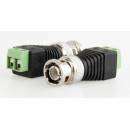 BNC Connector Two-Wire BNC-Free Solder Video Cable Adapter Network Video BNC Male Green End 10pack