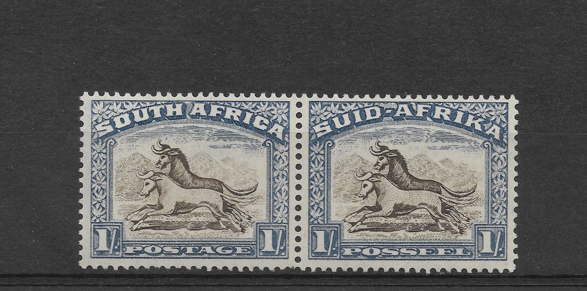 Union 1944 1/- brown and chalky blue superb MNH SACC61 - R1200