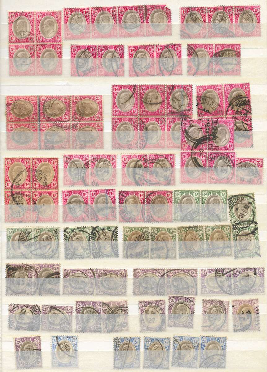 Transvaal 2pgs 1902 KEVII Used HIGH VALUE Postmark selection CVR12420 - Mostly wmk Crown over CA