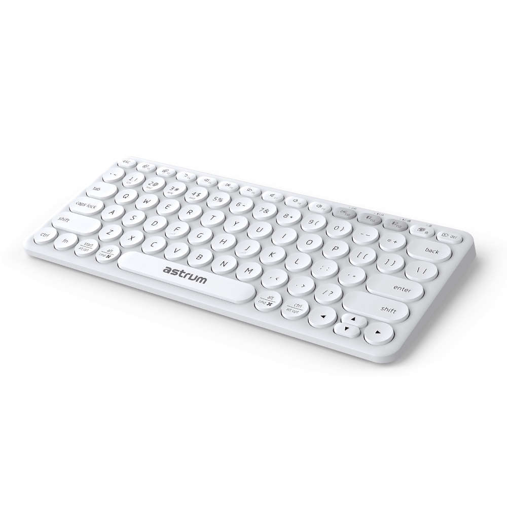 Astrum Multi-Device Dual Mode Bluetooth, Wireless Silent Keyboard - KT200(White)