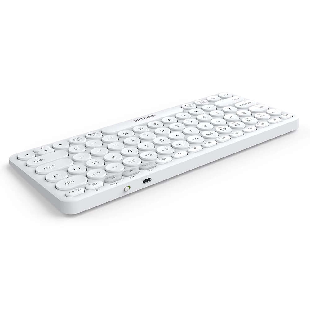Astrum Multi-Device Dual Mode Bluetooth, Wireless Silent Keyboard - KT200(White)