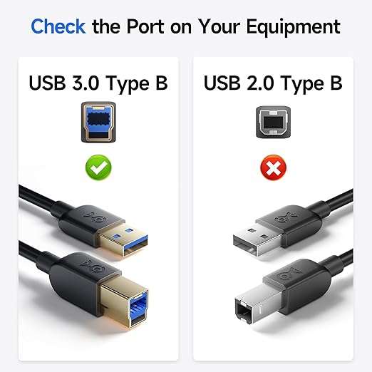 Cable Matters 5Gbps USB 3.0 Cable - 3ft, Short USB A to B Cable, USB3 Cord with Type-B 3.0 Connector