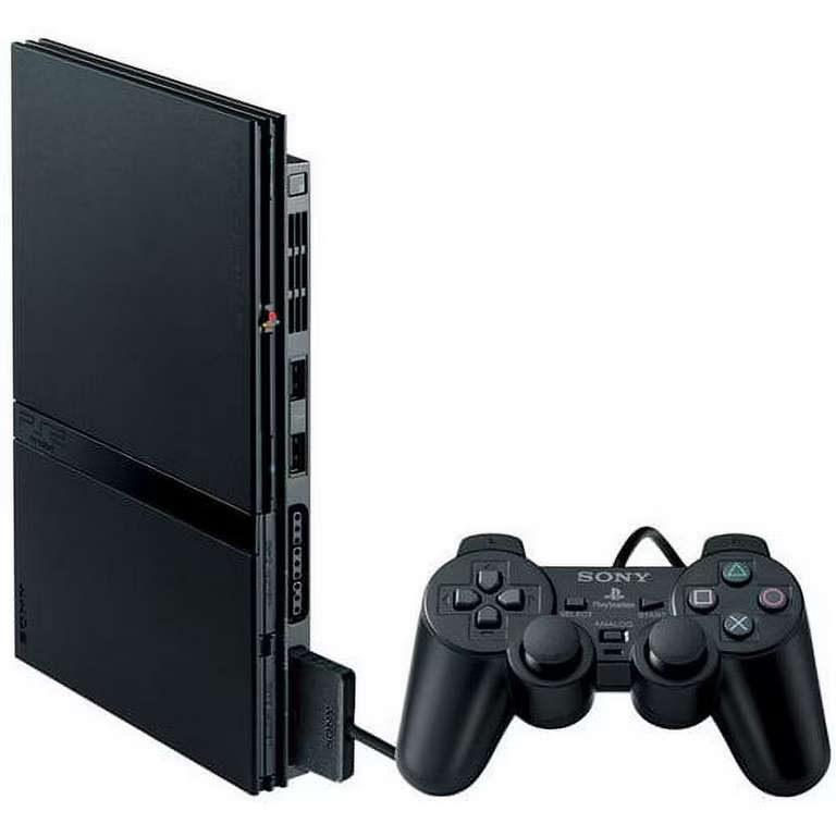 PS2 2 Slim Console (8MB Memory Card, 2x Controllers & 1x Games) Black