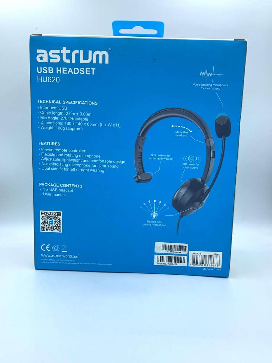 Astrum HU620 Noise-Cancelling Headset Open Box "Clearance Sale"