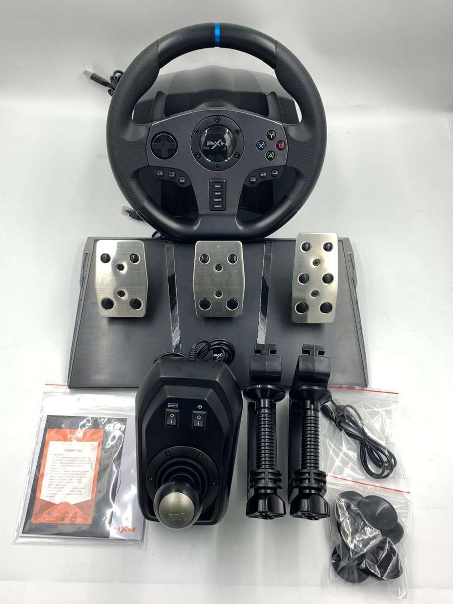 PXN V9 Gaming Steering Wheel 270-900 degree with 3 Pedals and Gear Shifter (New Open Box)