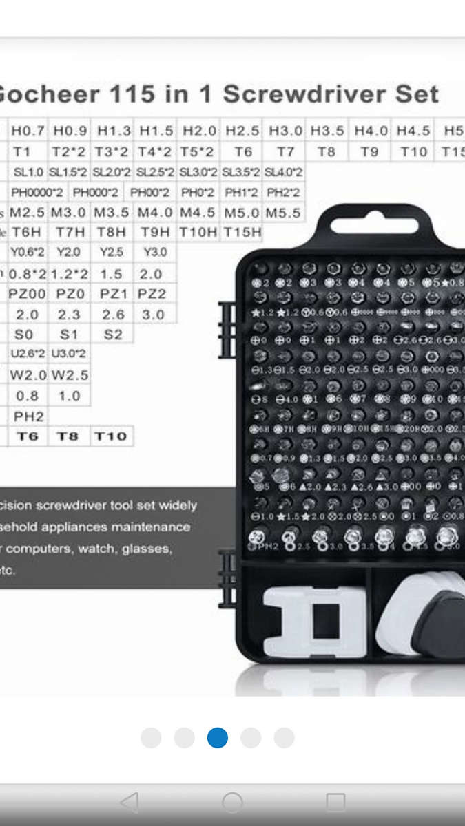 115 piece screwdriver tool set