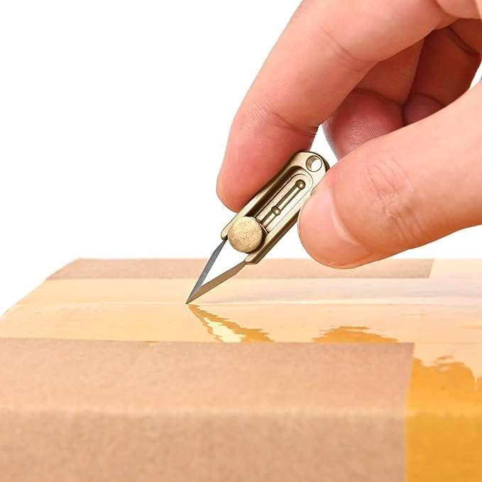 Mini Self Defense Keyring Knife - Gold