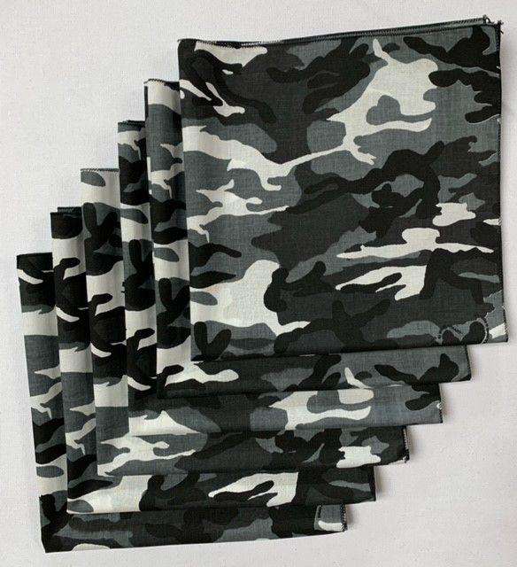 *02 Bandana - Black & White Camouflage