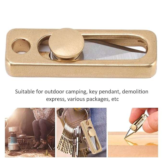 Mini Self Defense Keyring Knife - Gold