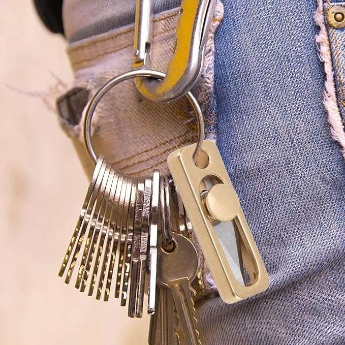 Mini Self Defense Keyring Knife - Gold